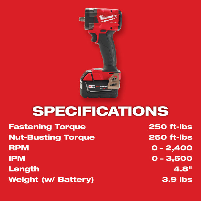 MILWAUKEE M18 FUEL™ 3/8" Compact Impact Wrench w/ Friction Ring Kit