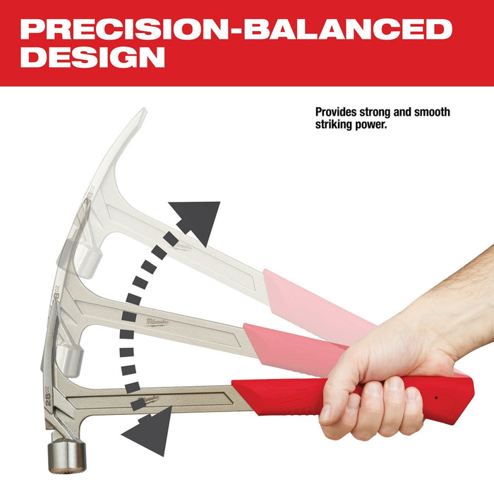 MILWAUKEE 28 oz. Milled Face Framing Hammer
