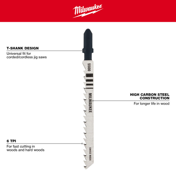 Milwaukee Tools 4In 6 TPI Hi-Carbon Steel Jig S 48-42-5500