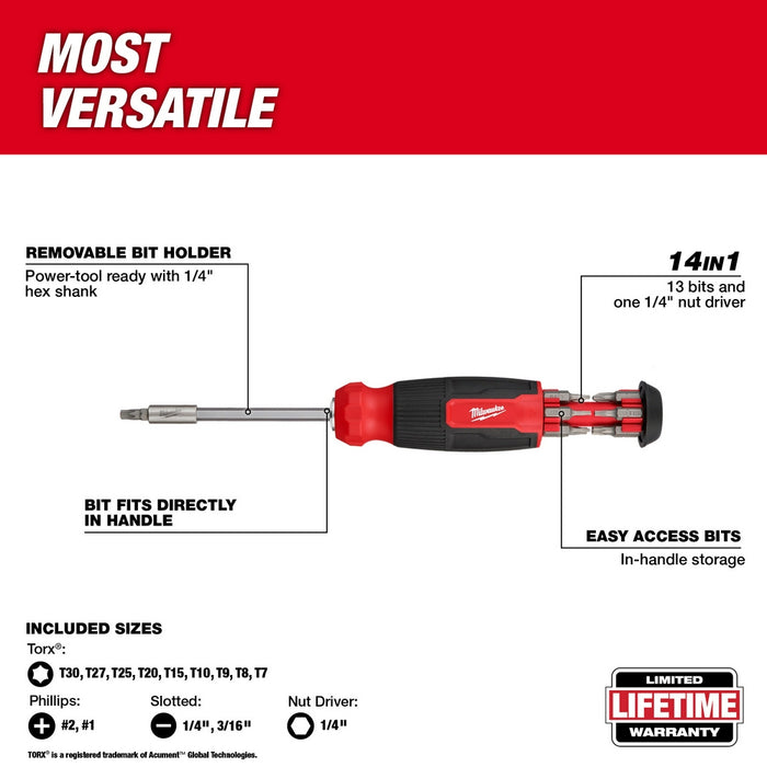 MILWAUKEE 14-IN-1 TORX Multi-Bit Screwdriver