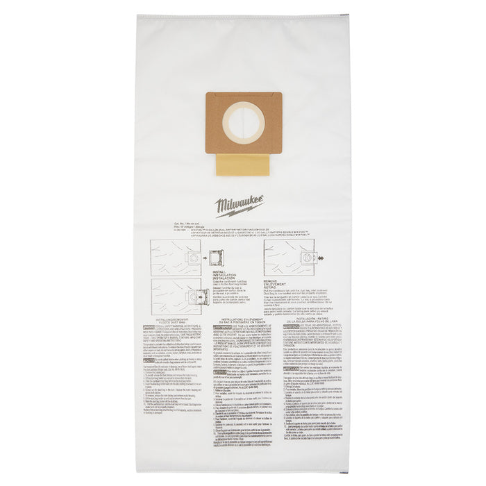 Bolsas para polvo de forro polar de 12 galones MILWAUKEE (PAQUETE DE 5)