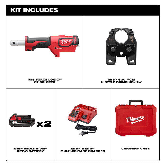MILWAUKEE M18 FORCE LOGIC 600 MCM Crimper Kit