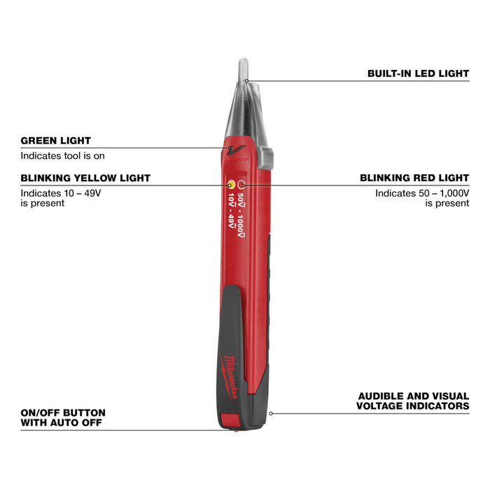 MILWAUKEE 10-1000V Dual Range Voltage Detector