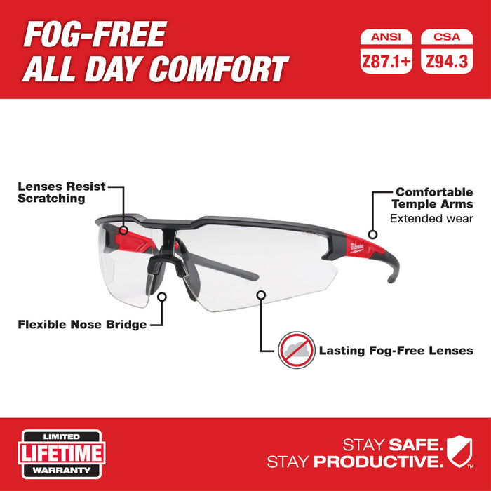 MILWAUKEE Safety Glasses - Fog-Free Lenses