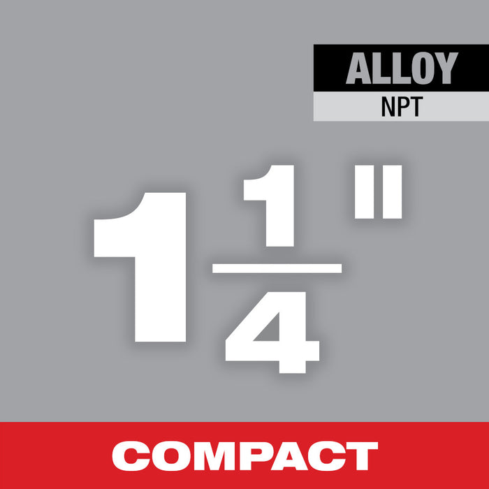 MILWAUKEE Cabezal de troquel de aluminio forjado para roscado de tubos portátil NPT de ALEACIÓN compacta de 1-1/4"