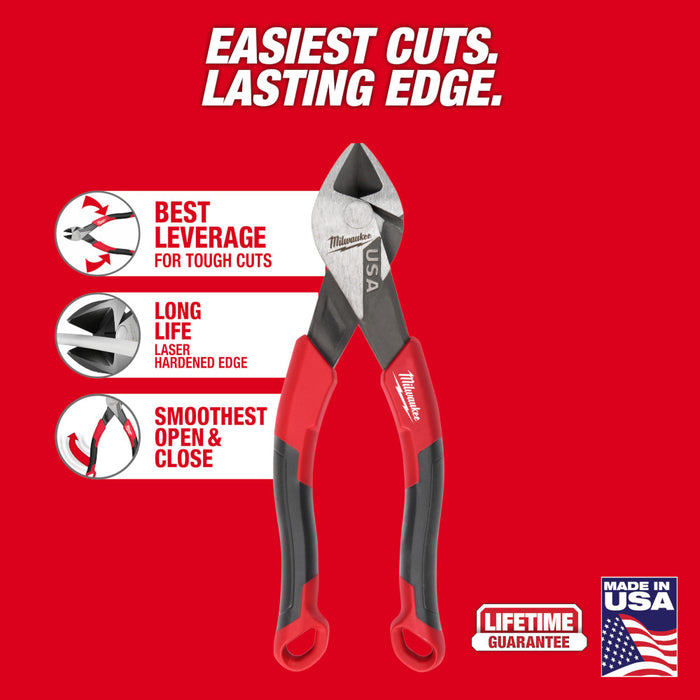 Alicates de corte cómodos diagonales de 6" MILWAUKEE