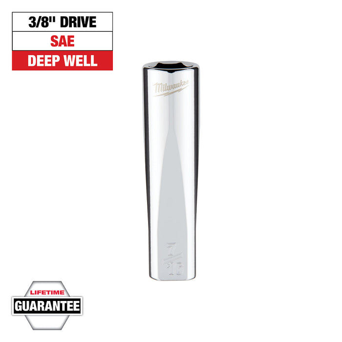 3/8" Drive 7/16" SAE 6-Point Deep Socket