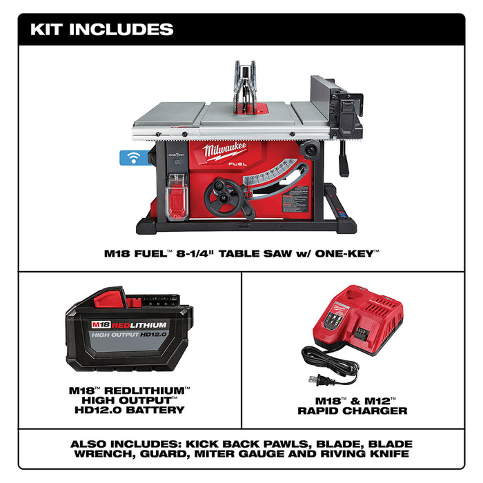 MILWAUKEE M18 FUEL™ 8-1/4" Table Saw w/ ONE-KEY™ Kit