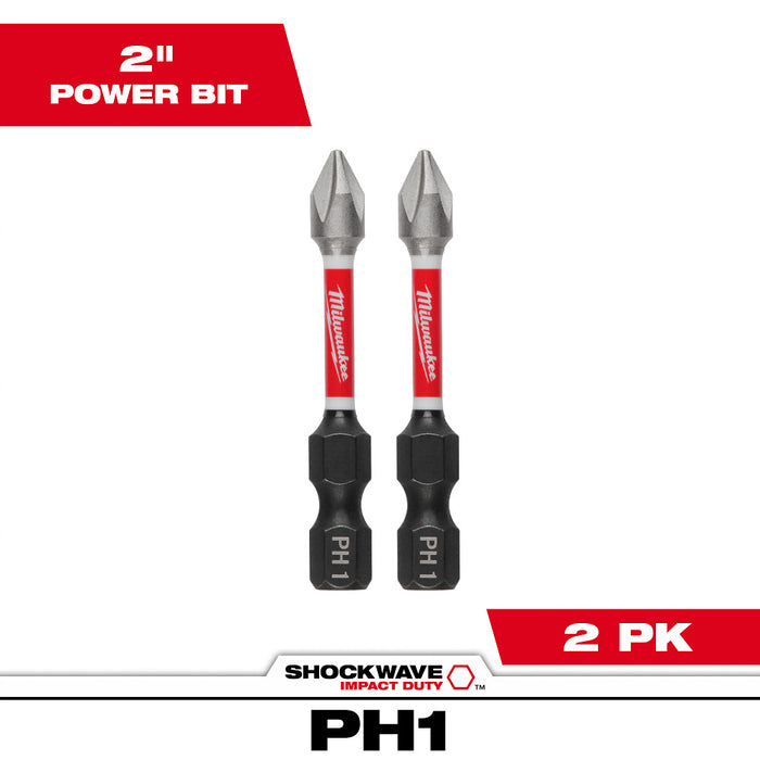 Milwaukee Tools 2in PH1 Impact Bit 2PK 48-32-4961