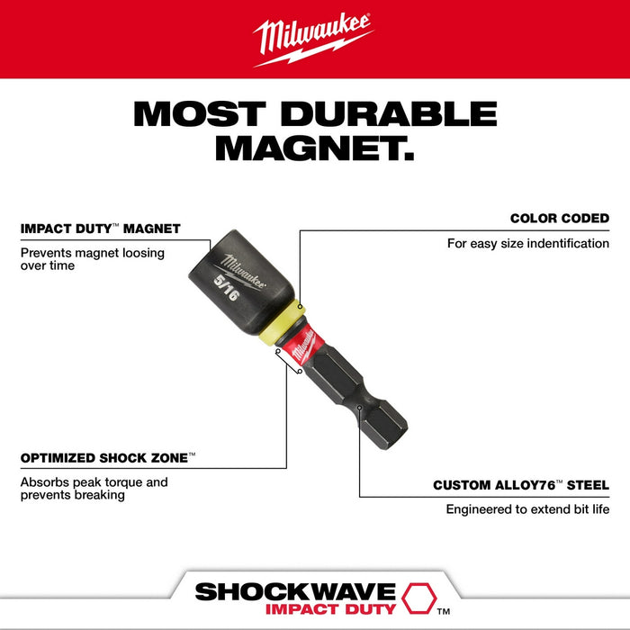 MILWAUKEE SHOCKWAVE IMPACT DUTY™ 1-7/8" Magnetic Nut Drivers