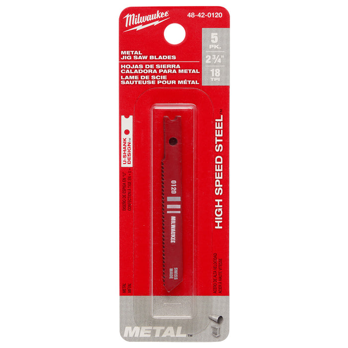 Milwaukee Tools (5)JIG SAW BL HSS 18T 2 3/4L 48-42-0120