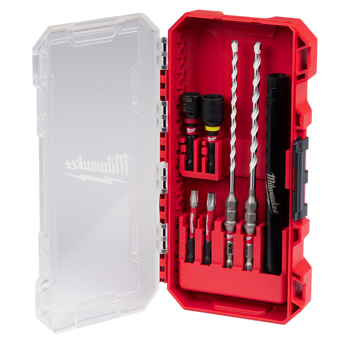 MILWAUKEE 7 PIEZAS. Kit de instalación de tornillos para hormigón con broca multimaterial de carburo SHOCKWAVE IMPACT DUTY™