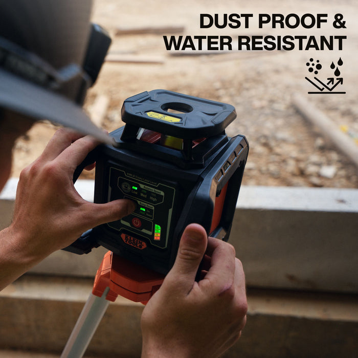 KLEIN TOOLS Self-Leveling Green Rotary Laser Level w/ Plumb Spot & Tripod
