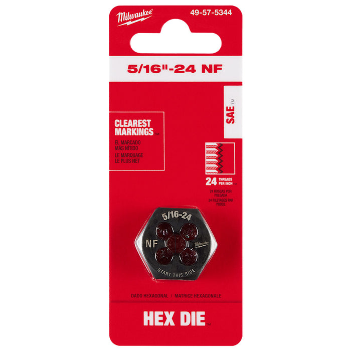 Troquel de roscado hexagonal MILWAUKEE SAE de 1"