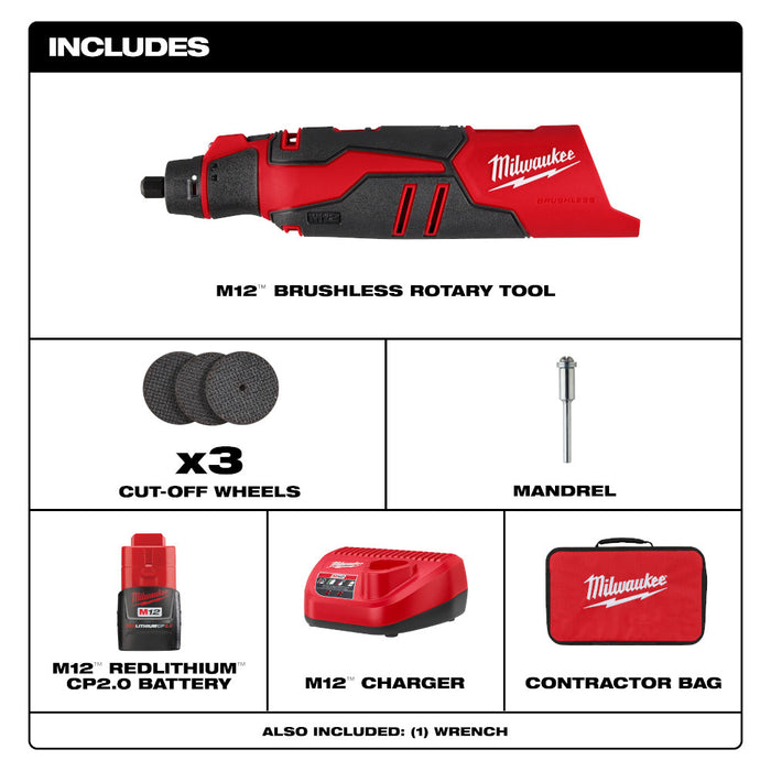 MILWAUKEE M12 Rotary Tool Kit