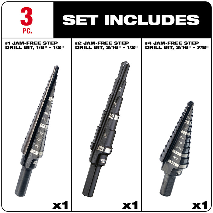MILWAUKEE 3 PC. Step Drill Bit Set