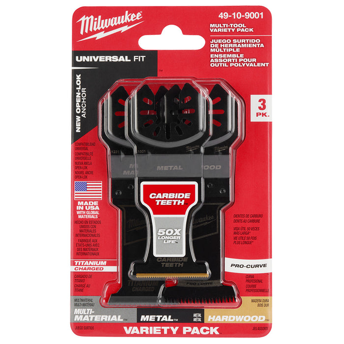 MILWAUKEE 3 PC. OPEN-LOK™ All-Purpose Multi-Tool Blade Variety Pack