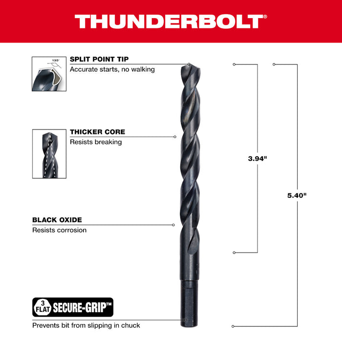 Milwaukee Tools 27/64" Thunderbolt Black Oxide 48-89-2733