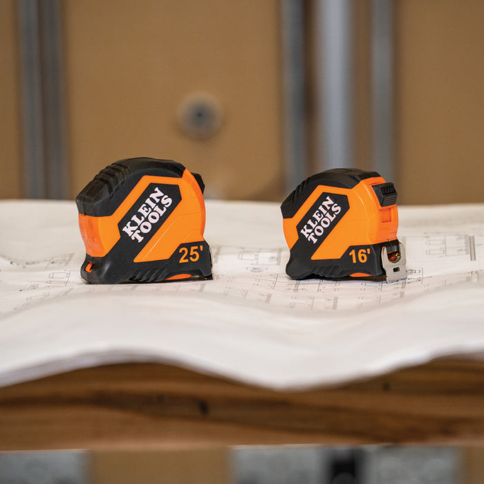 KLEIN TOOLS 25' Compact Double-Hook Tape Measure