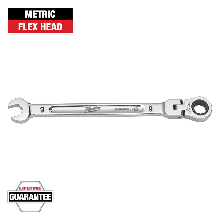 MILWAUKEE Flex Head Ratcheting Combination Wrench - Metric