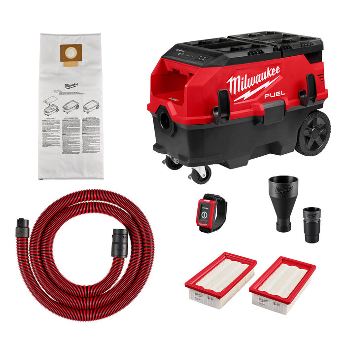 MILWAUKEE 0888-20 M18 FUEL™ 9 Gallon Dual Battery Dust Extractor w/ PACKOUT™ Compatibility and VACLINK™