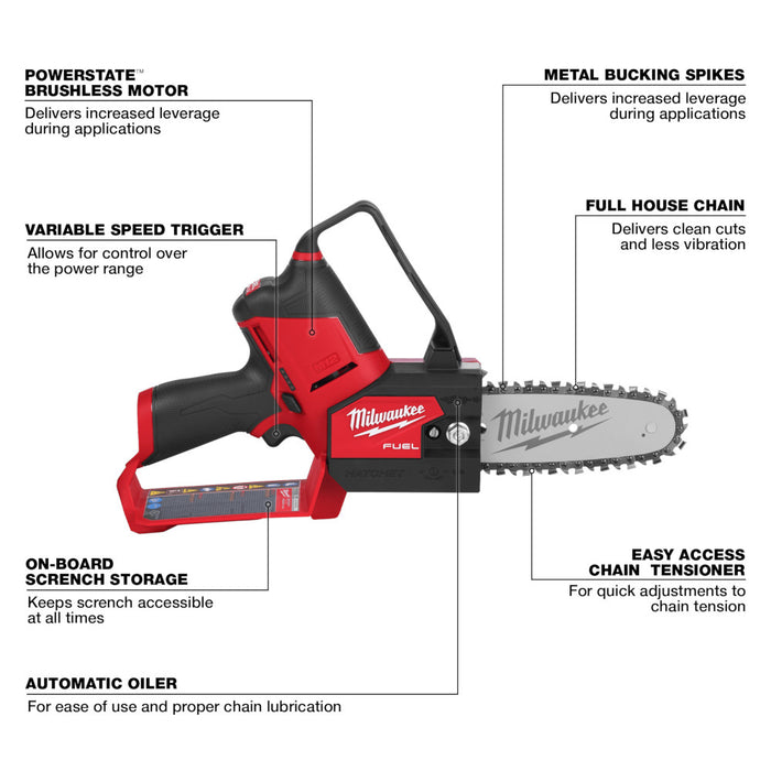 Sierra de podar MILWAUKEE M12 FUEL™ HATCHET™ de 6" (solo herramienta)