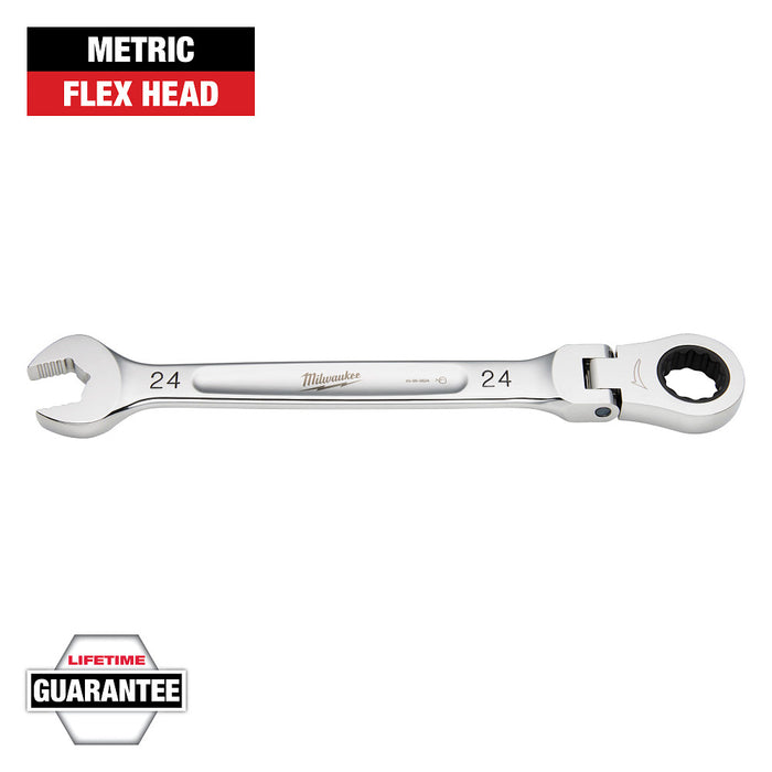MILWAUKEE Flex Head Ratcheting Combination Wrench - Metric