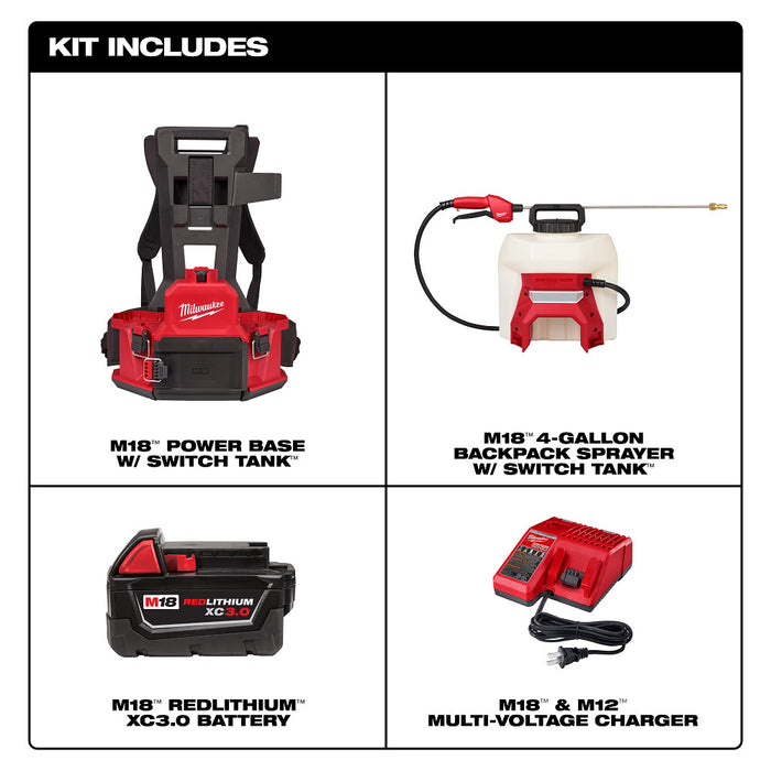 milwaukee garden sprayer Milwaukee 3019-21PS M18 4-Gallon Backpack Sprayer w/ SWITCH TANK (Kit)