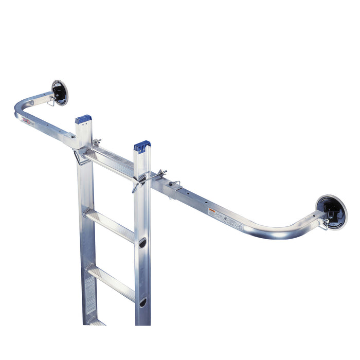 Werner 97P Adjustable TRUE GRIP Stabilizer and Surface Protector, Aluminum, Spans 49/57/65 in, for Aluminum Extension Ladders