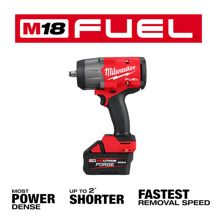 MILWAUKEE M18 FUEL™ 1/2" High Torque Impact Wrench w/ Friction Ring REDLITHIUM™ FORGE™ Kit