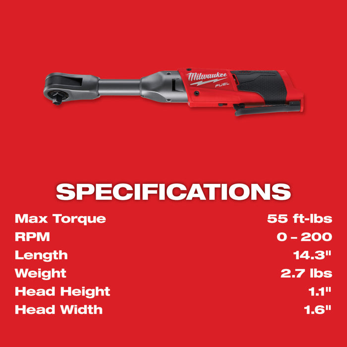 MILWAUKEE M12 FUEL™ 3/8" Extended Reach Ratchet (Tool Only)