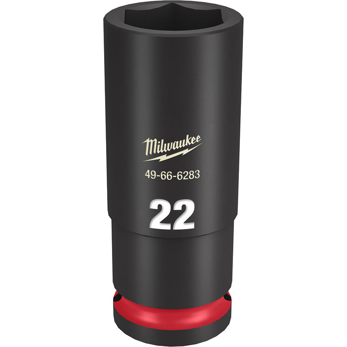 MILWAUKEE SHOCKWAVE Impact Duty 1/2" Drive 22MM Profundidad 6 puntos Dado