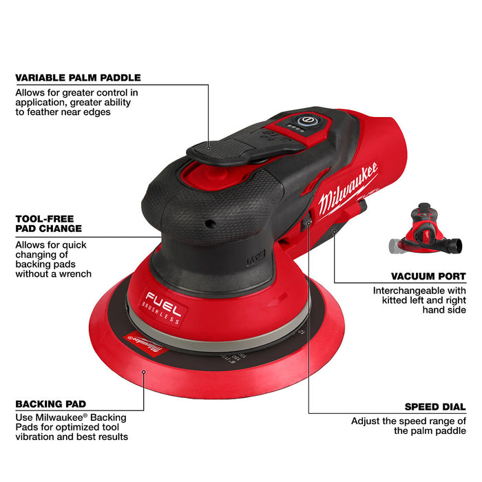 MILWAUKEE M12 FUEL™ 6" (3/16") Random Orbital Sander Kit