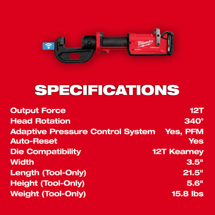 MILWAUKEE M18™ FORCE LOGIC™ 12T Kearney Linear Crimper Kit