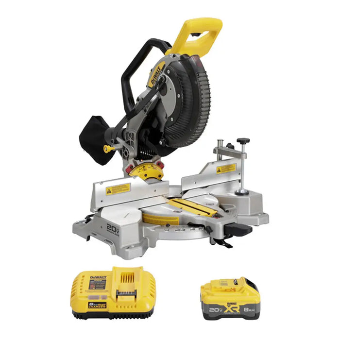 Sierra ingletadora compuesta deslizante de doble bisel DEWALT de 12"