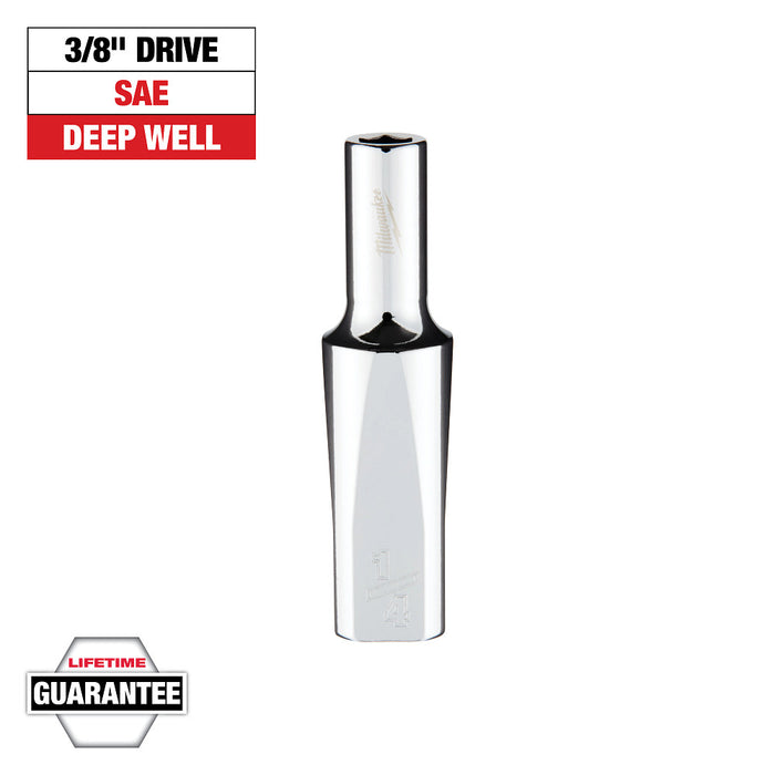 3/8" Drive 1/4" SAE 6-Point Deep Socket