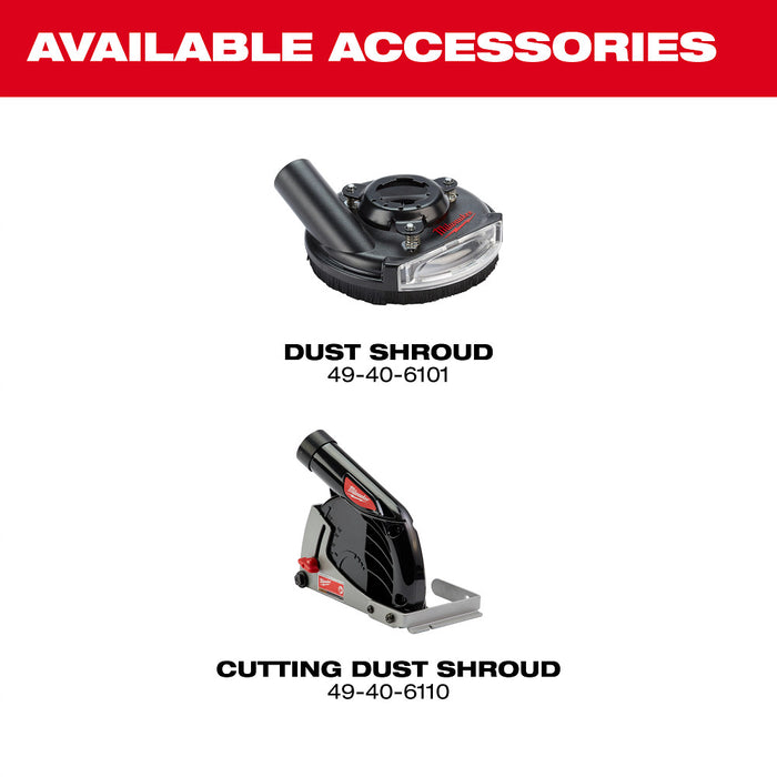 MILWAUKEE M18 FUEL 4-1/2"-7" Variable Speed Braking Grinder, Paddle Switch (Tool Only)