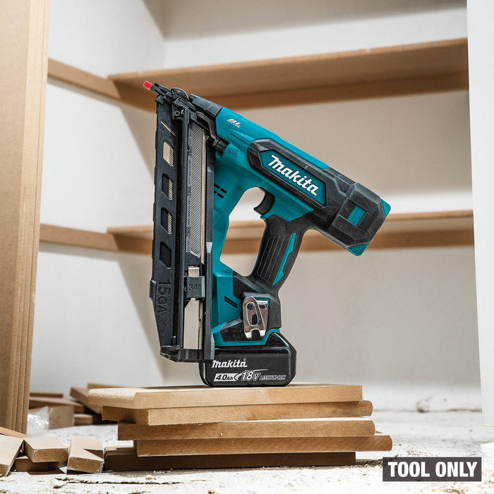 Makita XNB08Z 18V LXT® Lithium-Ion Brushless Cordless 2-1/2” Angled Finish Nailer, 15 Ga., Tool Only