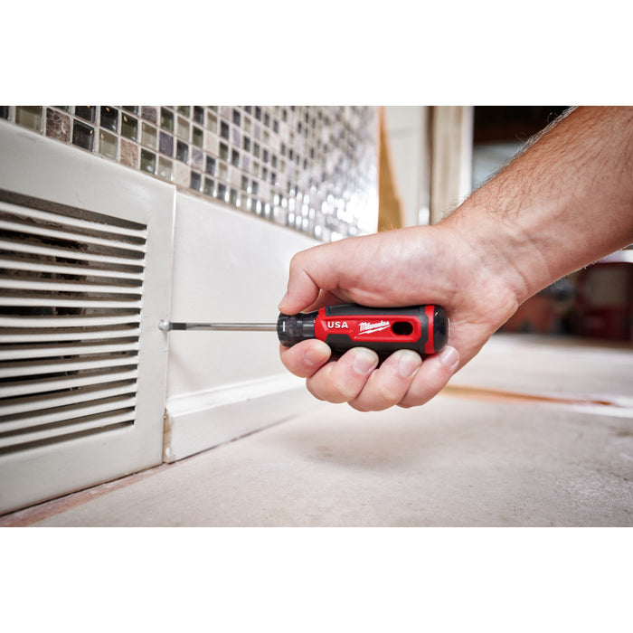 MILWAUKEE 3/16" Cabinet 8" Cushion Grip Screwdriver