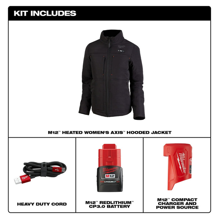 MILWAUKEE M12™ Women's Black Large Heated AXIS™ Jacket Kit