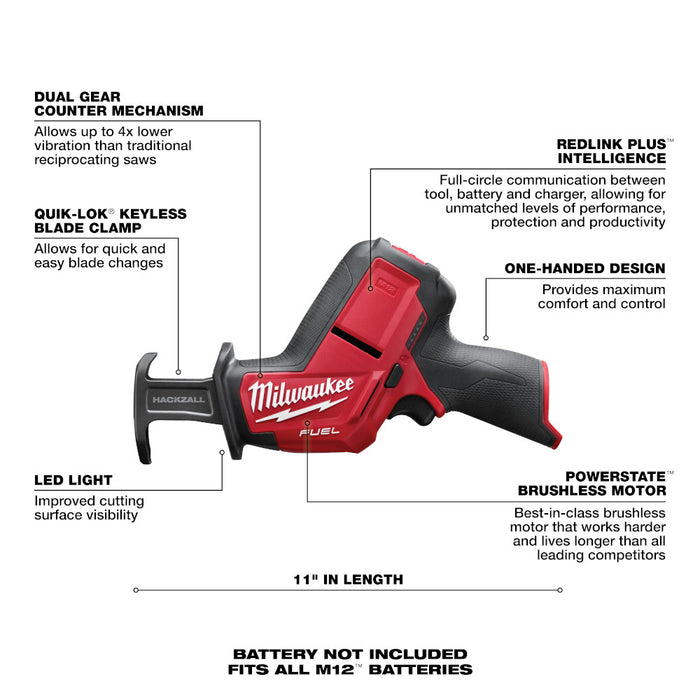 Sierra alternativa MILWAUKEE M12 FUEL™ HACKZALL® (solo herramienta)