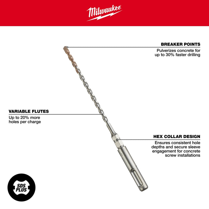 Milwaukee Tools 3/16"x7" SDS Bit 48-20-7092