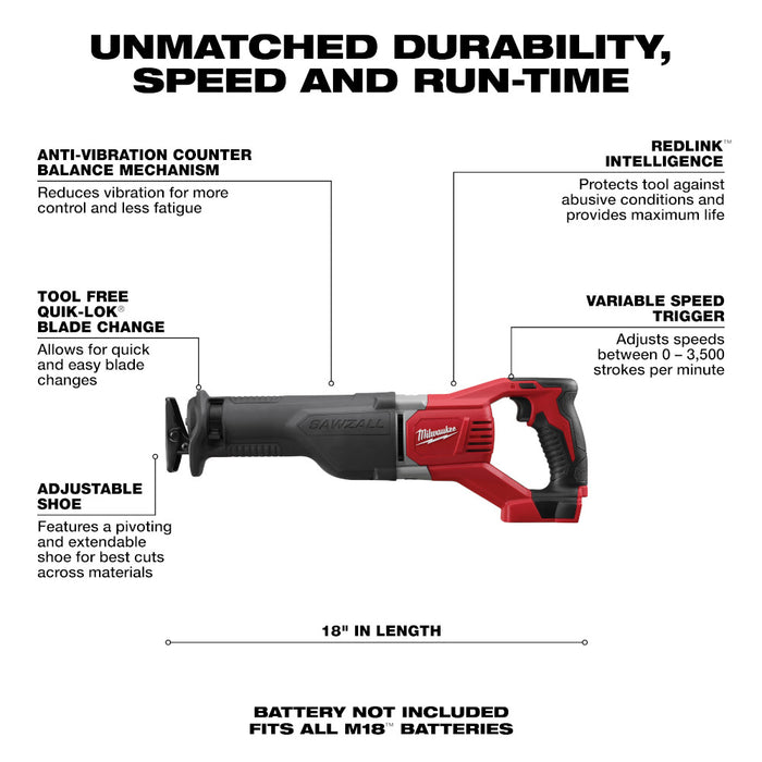 Sierra alternativa MILWAUKEE M18™ SAWZALL® (solo herramienta)