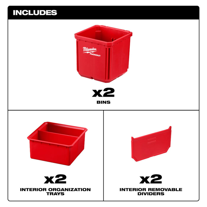 MILWAUKEE Bin Set For PACKOUT™ (2 PACK)