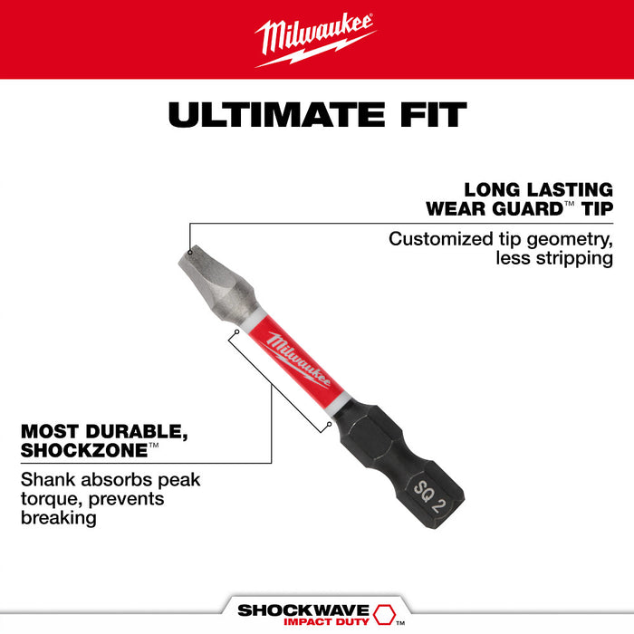 Milwaukee Tools 2in SQ2in Impact Bit 2PK 48-32-4972