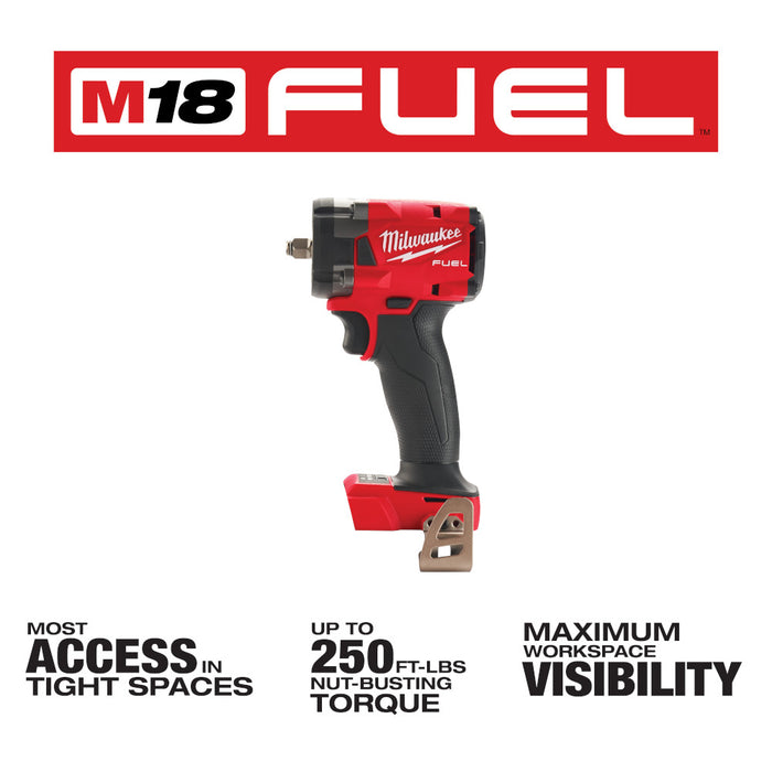 Milwaukee M18 FUEL 3/8" Compact Impact Wrench w/ Friction Ring M18 2854-20+ FREE M18 XC5.0 Battery Pack 48-11-1850