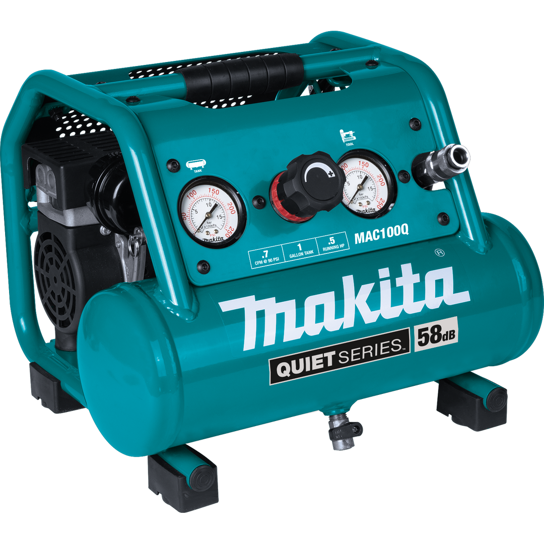 MAKITA Quiet Series 1/2 HP, 1 Gallon Compact, Oil‑Free, Electric Air Compressor