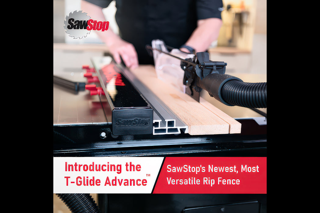 Professional 1.75HP Cabinet Saw with 36” Professional T-Glide Advance Rip Fence, Rails & Extension Table PCS175-ATGP36