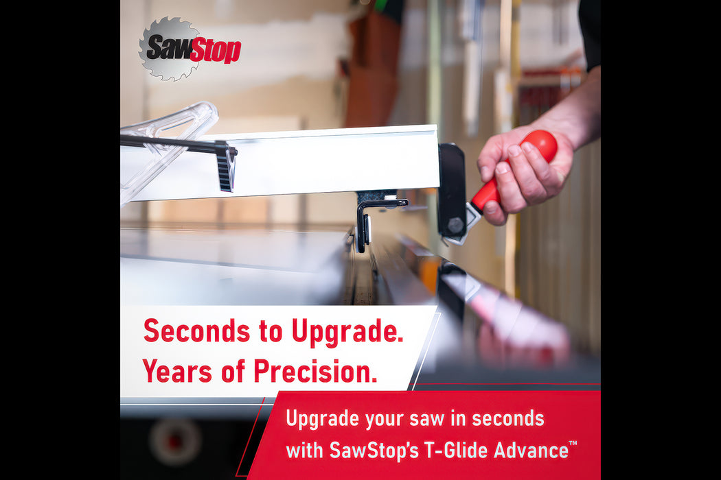 Professional 1.75HP Cabinet Saw with 36” Professional T-Glide Advance Rip Fence, Rails & Extension Table PCS175-ATGP36