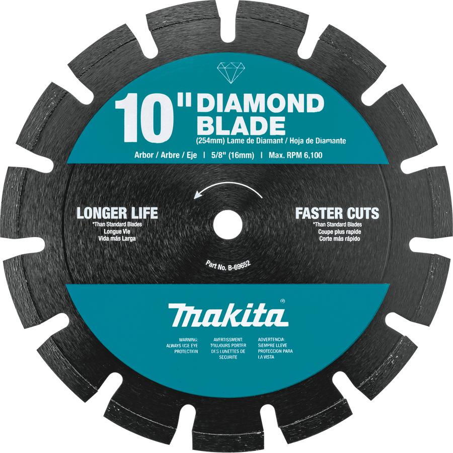 MAKITA 10" Diamond Blade, Segmented, Dual Purpose